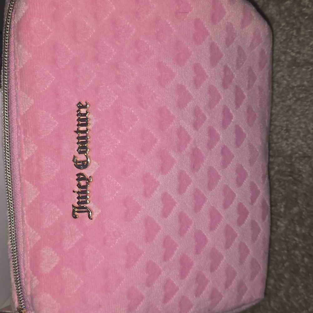 Juicy Couture Travel Cosmetic Bag with bonus travel toiletry bottle! BNWT!